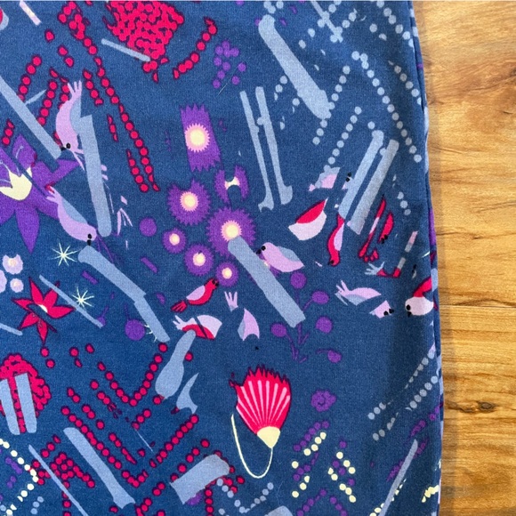 LuLaRoe XXS Julia Pink and Purple Sheath Midi Dress with Short Sleeves - Picture 6 of 6